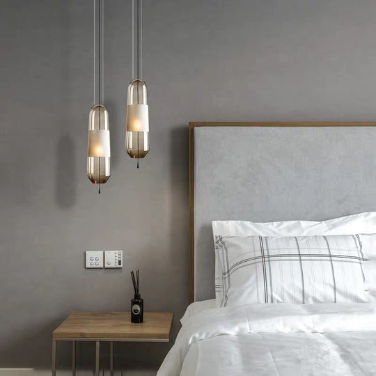 Modern Glass Pendant Light Fixture - Stylish Hanging For Bedroom