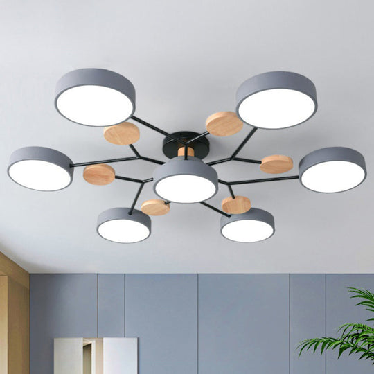 Samantha - Semi Flush Mount Light Macaron Led Acrylic Semi - Flush Ceiling Fixture Lamp