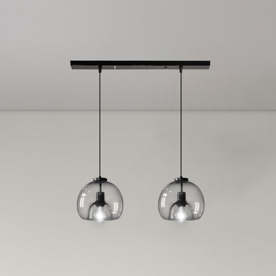 Alice - Black Mini Glass Globe Pendant Light 2 /