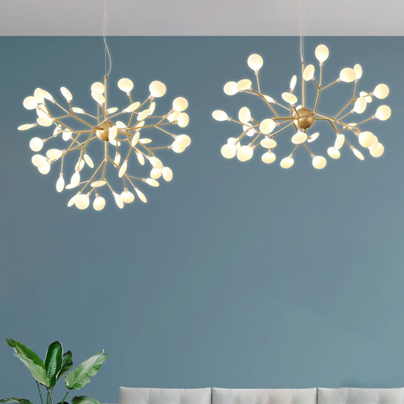 Ocã©Ane - Firefly Chandelier Pendant Light Modern Style Acrylic Living Room Led Hanging In Gold