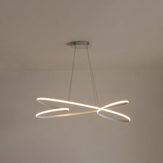 Merga - Modern Led Chandelier: Simplicity Line Aluminum Hanging Light White / 37.5