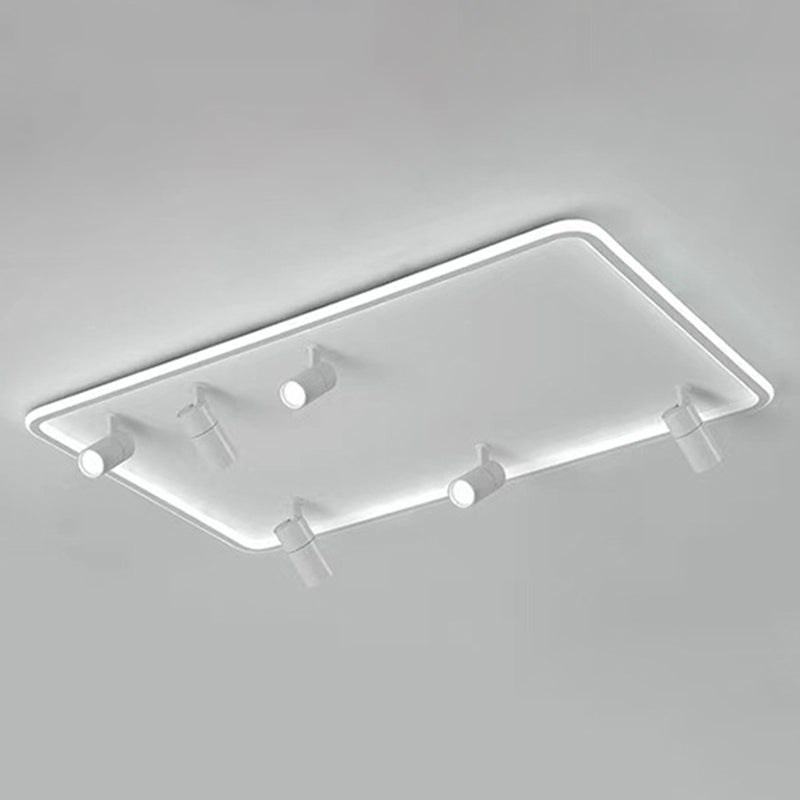 Minimalistic Living Room Glow: Led Acrylic Rectangular Flush Mount Ceiling Spotlight White / 31.5’