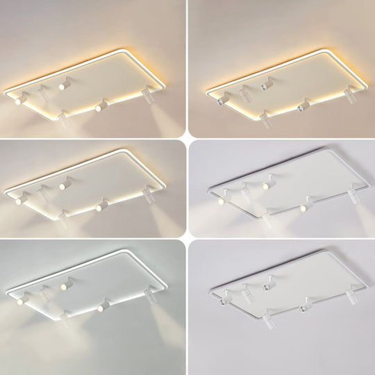 Minimalistic Living Room Glow: Led Acrylic Rectangular Flush Mount Ceiling Spotlight