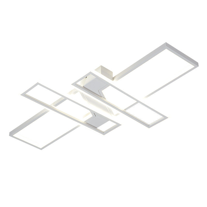 Illuminate Your Modern Living Room: Led Acrylic Frame Semi - Flush Mount Ceiling Light