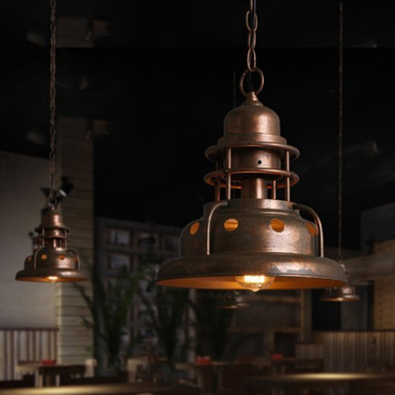Giorgia - Industrial Painted Oxidized Copper Metal Pendant Light