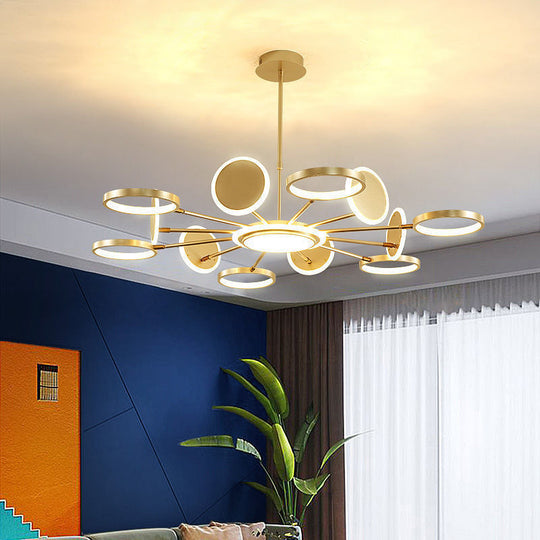 Maria - Circle Led Ceiling Chandelier: Modern Metal Hung Fixture