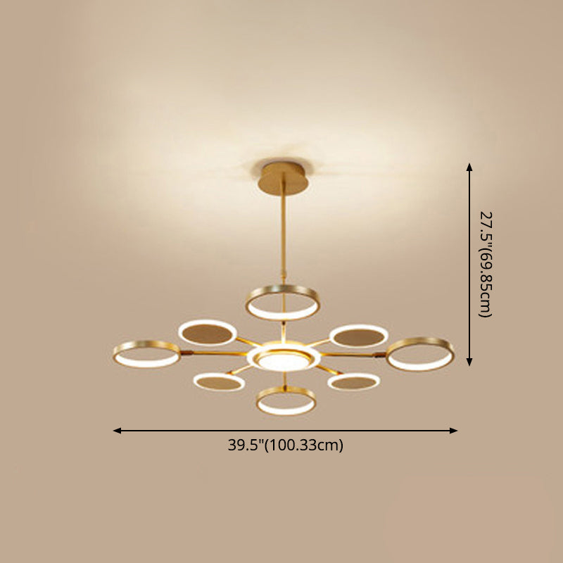 Maria - Circle Led Ceiling Chandelier: Modern Metal Hung Fixture