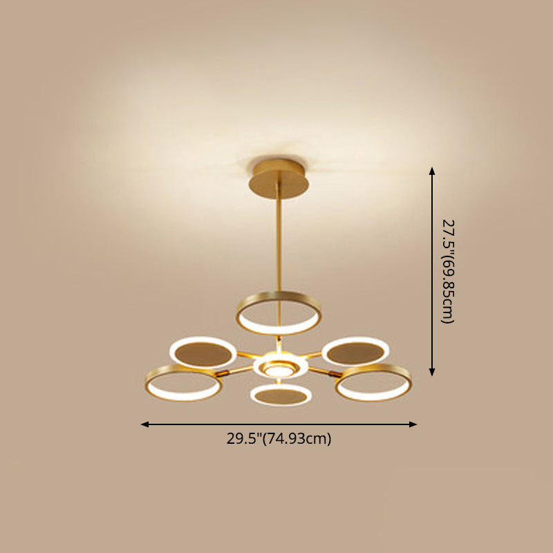 Maria - Circle Led Ceiling Chandelier: Modern Metal Hung Fixture