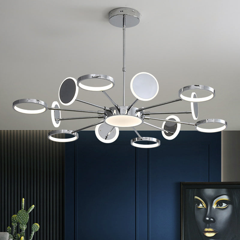 Elena - Modernist Metal Pendant Chandelier For Living Room