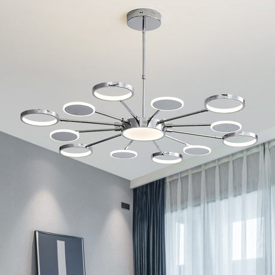 Elena - Modernist Metal Pendant Chandelier For Living Room