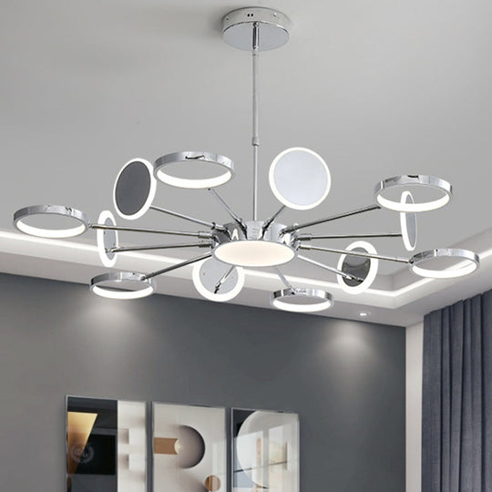 Elena - Modernist Metal Pendant Chandelier For Living Room