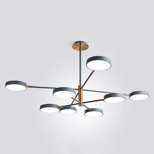 Carlotta - Round Ceiling Chandelier Ultra - Contemporary Metal Hanging Lights For Living Room 8 /