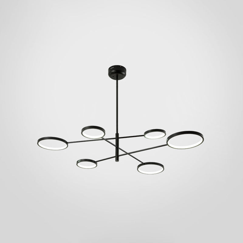 Aurora - Modernist Ring Ceiling Chandelier Metal Pendant Light Fixtures With Hanging Cord For