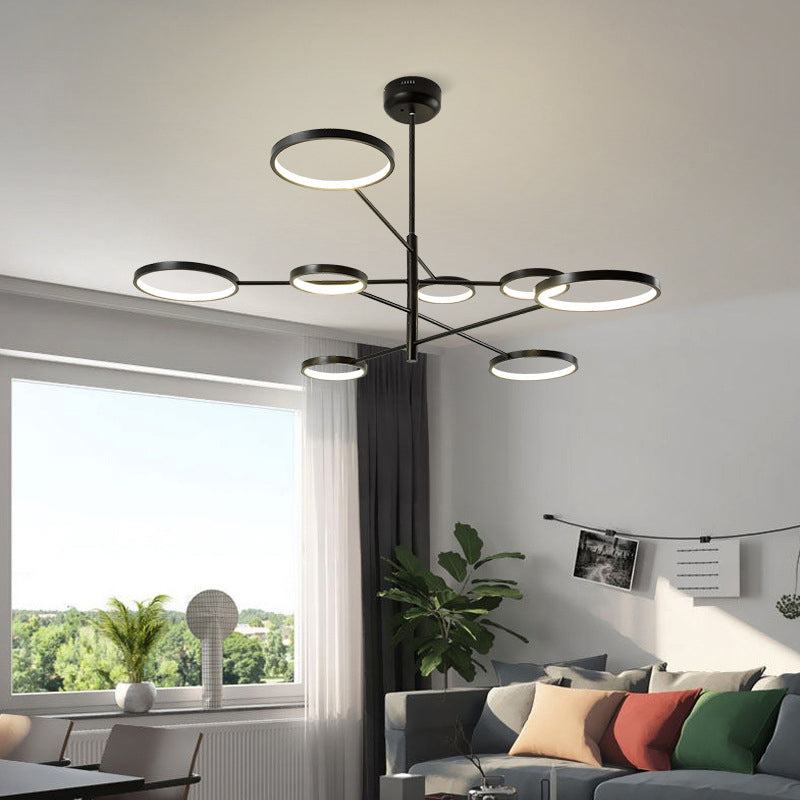 Aurora - Modernist Ring Ceiling Chandelier Metal Pendant Light Fixtures With Hanging Cord For