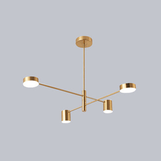 Gatria - Contemporary Sputnik Chandelier: Metal Pendant Light 4 / Gold Warm