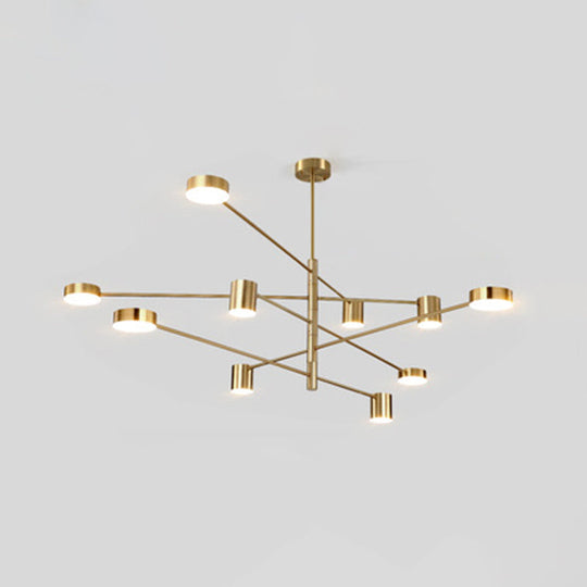 Gatria - Contemporary Sputnik Chandelier: Metal Pendant Light 10 / Gold Warm