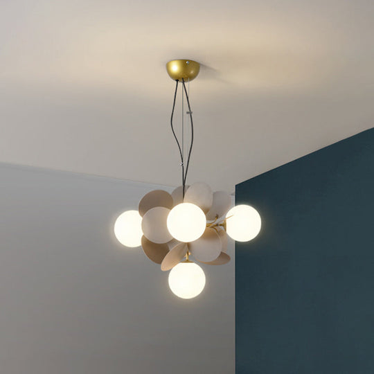 Odile - Cartoon Balloon Hanging Light Fixtures Metallic Drop Pendant With Glass Shade For Bedroom 5