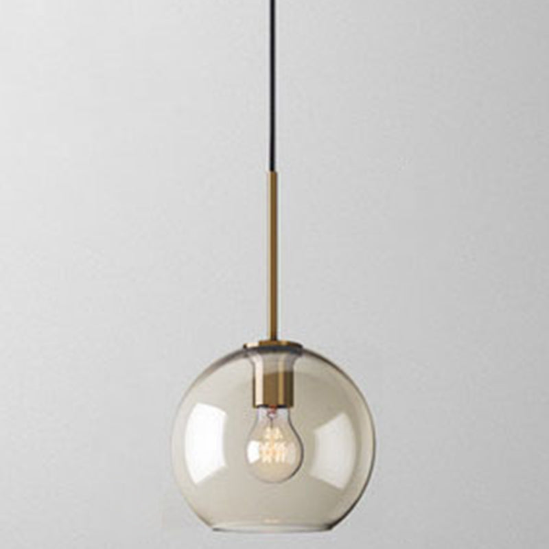 Hyadum I - Cognac Glass Pendant Light Modern Minimalist 1 - Light Lighting For Dining Room Table /