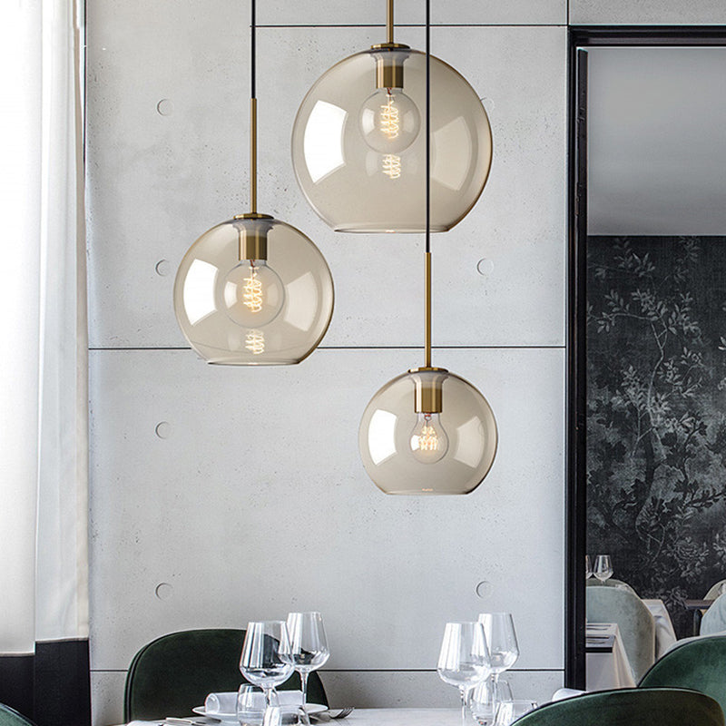 Hyadum I - Cognac Glass Pendant Light Modern Minimalist 1 - Light Lighting For Dining Room Table