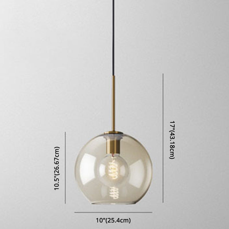 Hyadum I - Cognac Glass Pendant Light Modern Minimalist 1 - Light Lighting For Dining Room Table