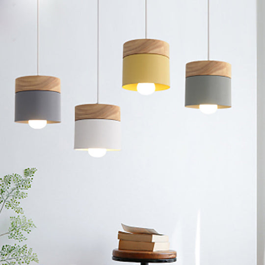 Alice - Minimalist Modern Wooden Top Pendant Light Metal Macarons 1 - Light Lighting