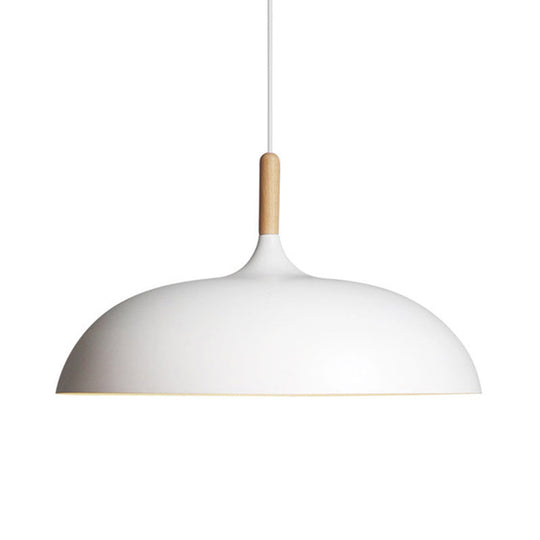Acubens - Modern Dome Dining Room Drop Pendant With Wooden Top