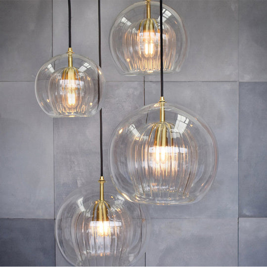 Elena - Modern Clear Double Glass Hanging Lamp For Living Room