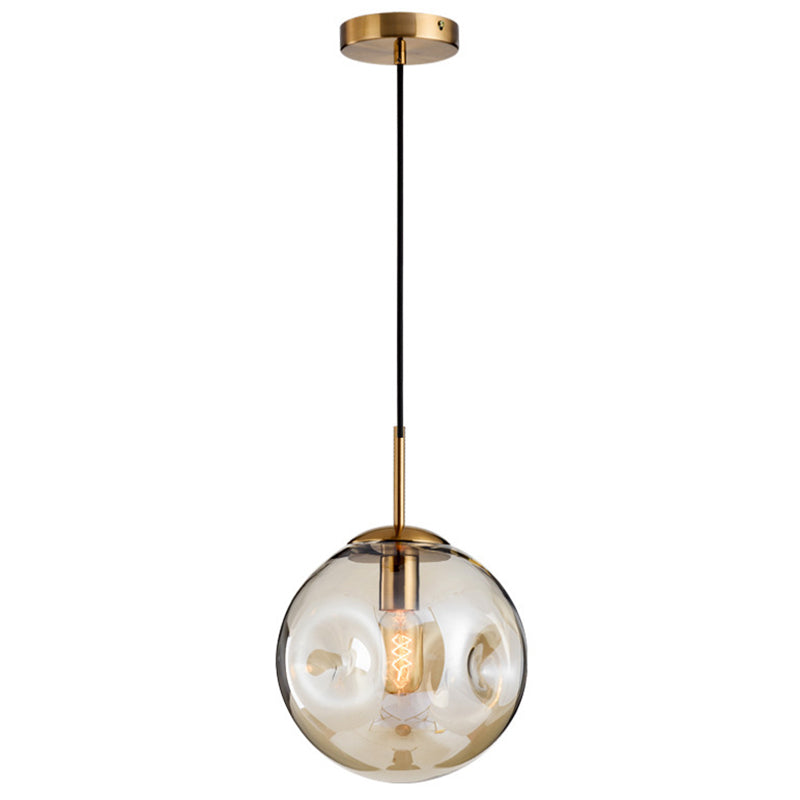 Modern Hand - Blown Spherical Glass Hanging Pendant Light Lighting