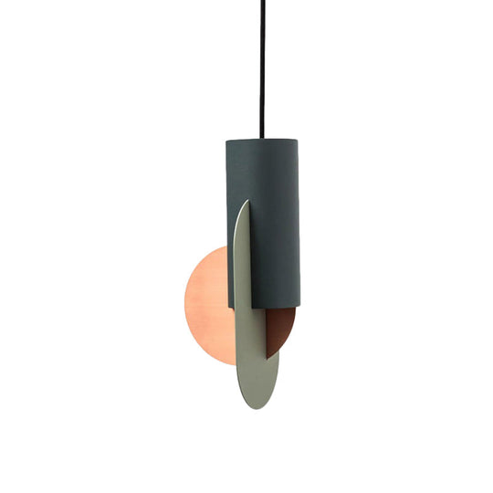 Laura - Colorblock Geometric Pendant Lighting Macaron Metal 1 - Light Pink - Green - Grey Ceiling