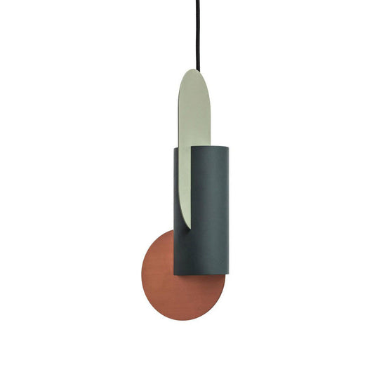 Laura - Colorblock Geometric Pendant Lighting Macaron Metal 1 - Light Pink - Green - Grey Ceiling