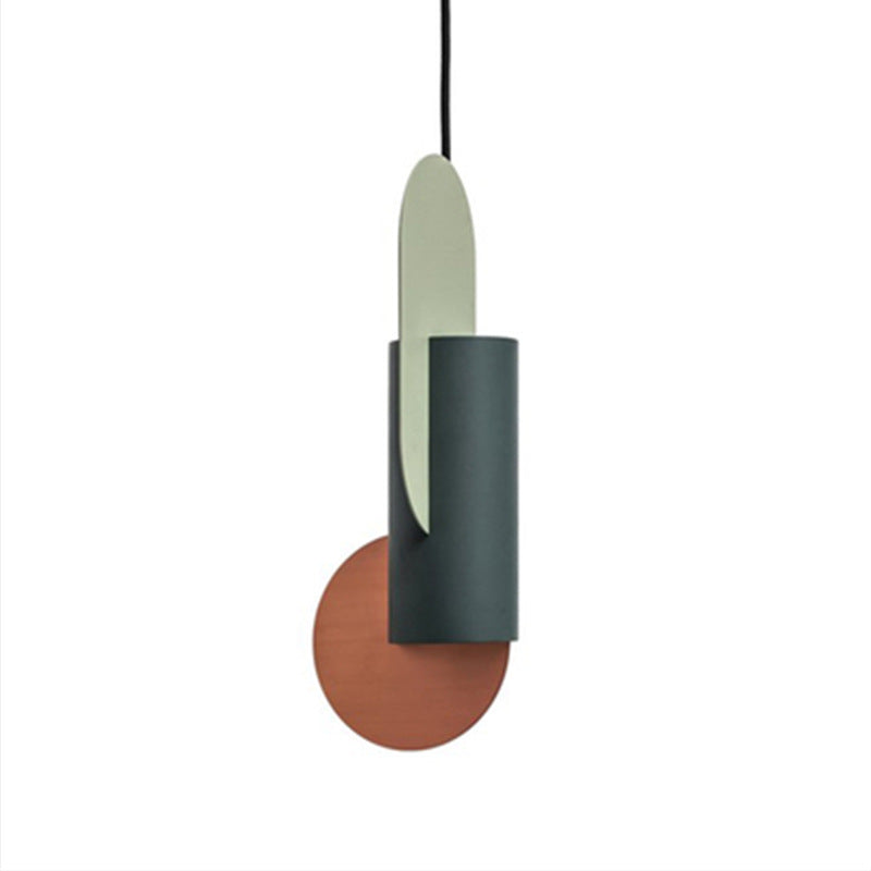 Laura - Colorblock Geometric Pendant Lighting Macaron Metal 1 - Light Pink - Green - Grey Ceiling