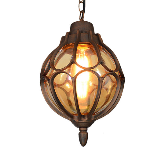 Vintage Style Orb Pendant Lamp Suspension In Black/Bronze/Gold Lighting