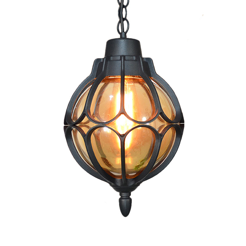 Vintage Style Orb Pendant Lamp Suspension In Black/Bronze/Gold Lighting