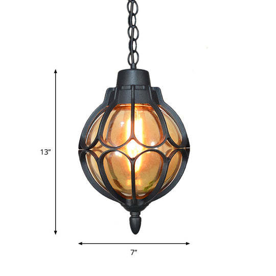 Vintage Style Orb Pendant Lamp Suspension In Black/Bronze/Gold Lighting