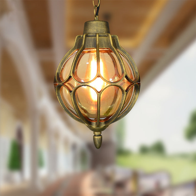 Vintage Style Orb Pendant Lamp Suspension In Black/Bronze/Gold Lighting