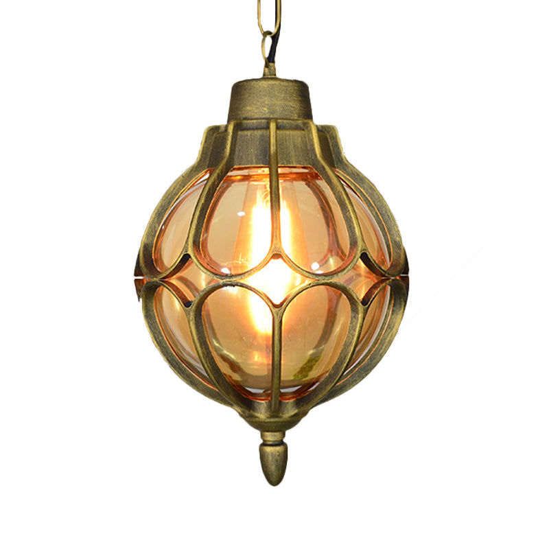 Vintage Style Orb Pendant Lamp Suspension In Black/Bronze/Gold Lighting