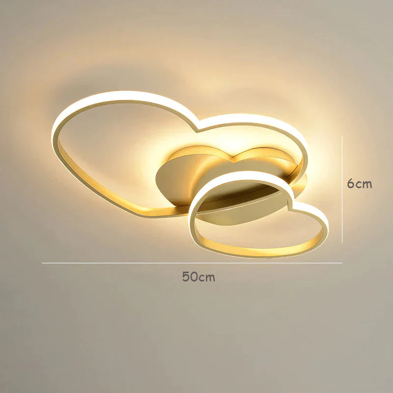 Modern Warm And Romantic Bedroom Nordic Creative Love - Shaped Ceiling Lamp For Children’s Room