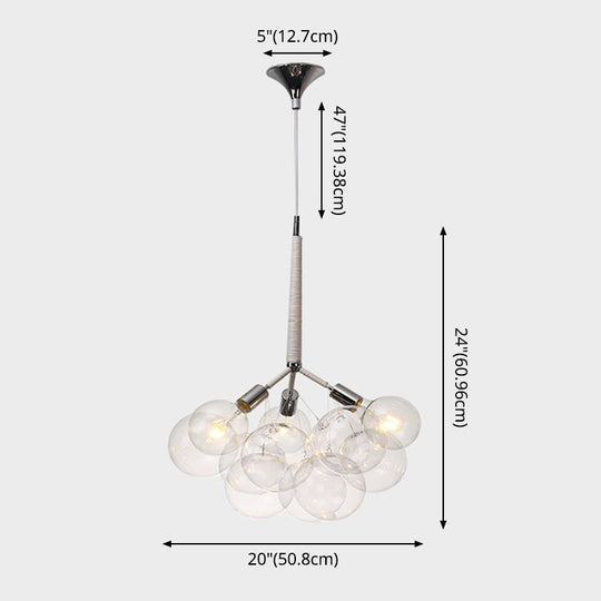 Hortense - Modern Transparent Glass Bubble Hanging Light Simplicity Living Room Chandelier With 47