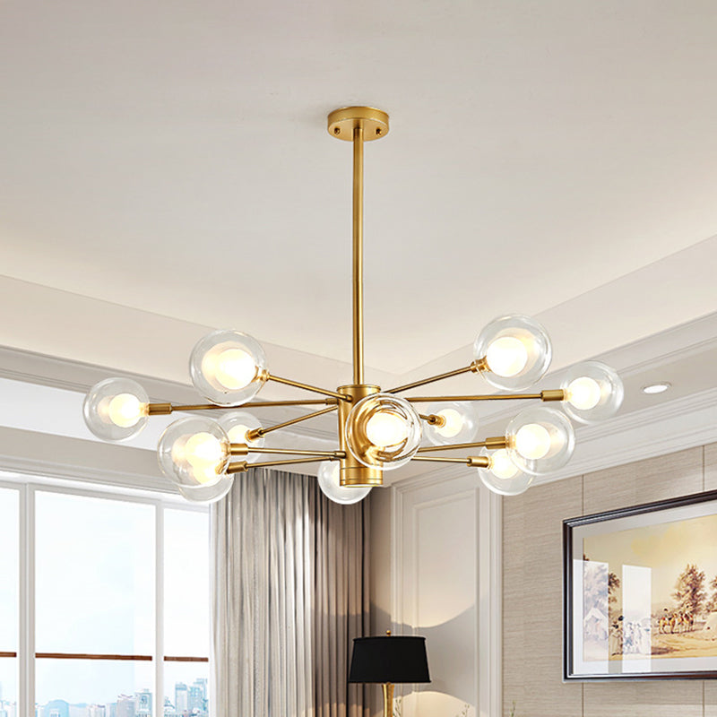 Electra - Modern Globe Suspension Hanging Pendant Light Style Corridor Clear Glass Chandelier In