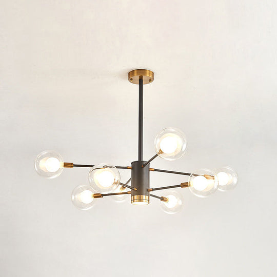 Electra - Modern Globe Suspension Hanging Pendant Light Style Corridor Clear Glass Chandelier In