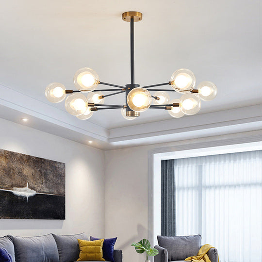 Electra - Modern Globe Suspension Hanging Pendant Light Style Corridor Clear Glass Chandelier In