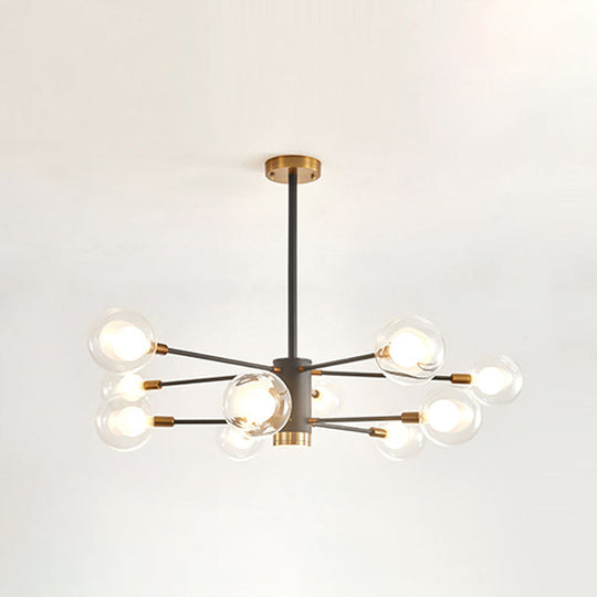 Electra - Modern Globe Suspension Hanging Pendant Light Style Corridor Clear Glass Chandelier In