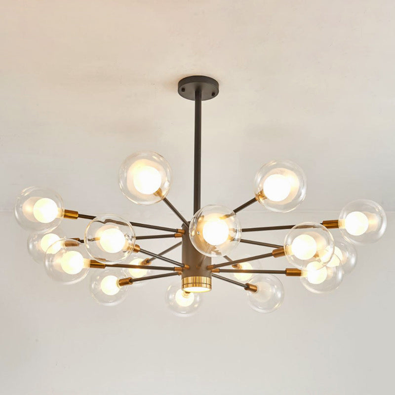 Electra - Modern Globe Suspension Hanging Pendant Light Style Corridor Clear Glass Chandelier In