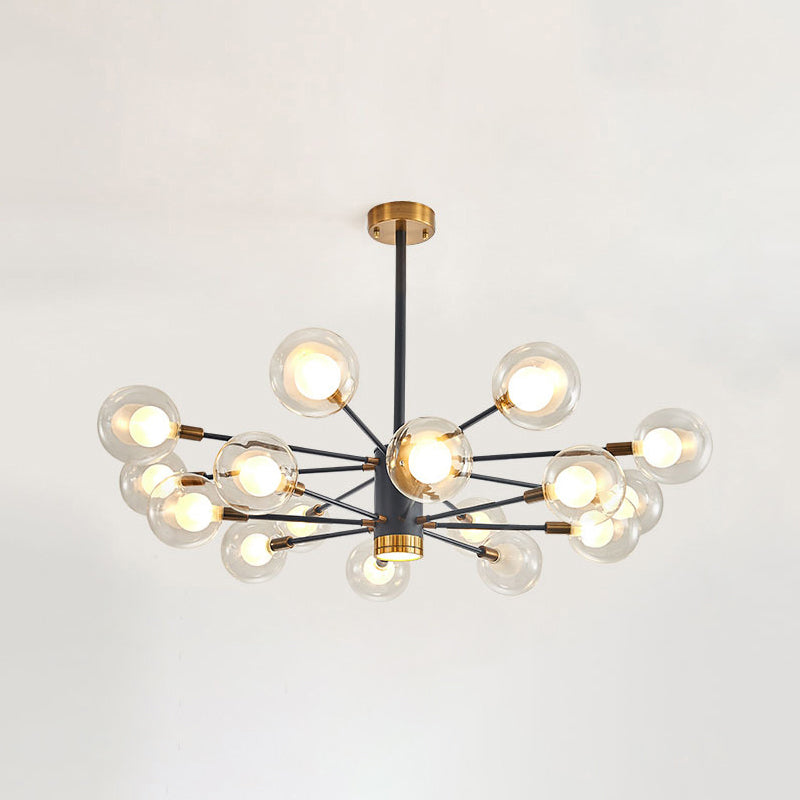 Electra - Modern Globe Suspension Hanging Pendant Light Style Corridor Clear Glass Chandelier In