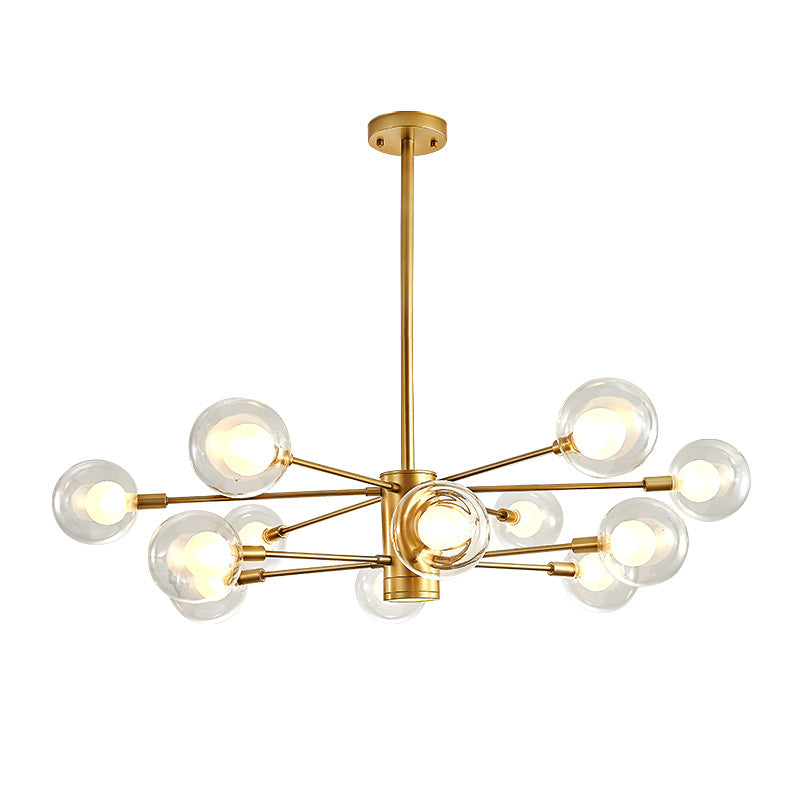 Electra - Modern Globe Suspension Hanging Pendant Light Style Corridor Clear Glass Chandelier In