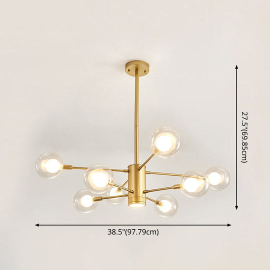 Electra - Modern Globe Suspension Hanging Pendant Light Style Corridor Clear Glass Chandelier In