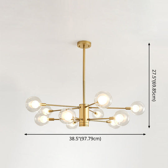 Electra - Modern Globe Suspension Hanging Pendant Light Style Corridor Clear Glass Chandelier In