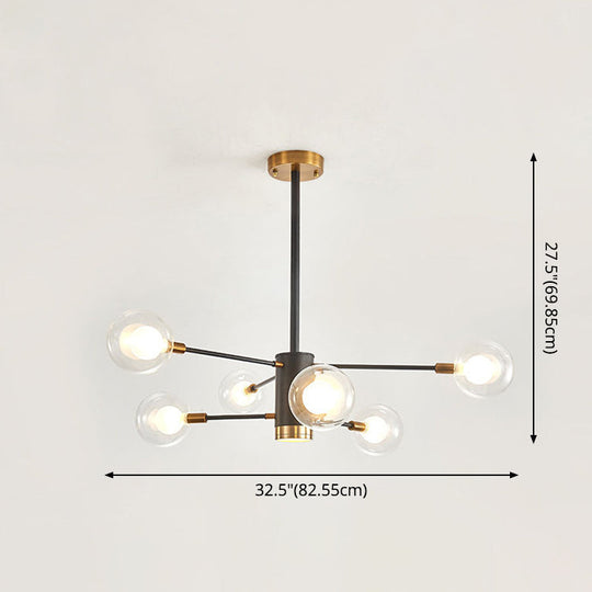 Electra - Modern Globe Suspension Hanging Pendant Light Style Corridor Clear Glass Chandelier In