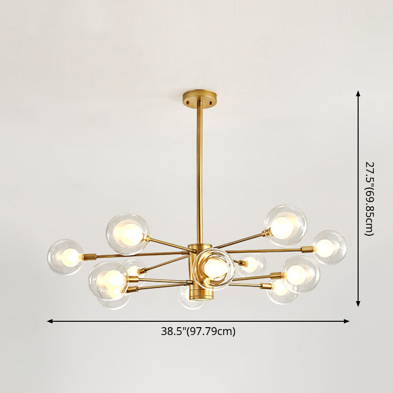 Electra - Modern Globe Suspension Hanging Pendant Light Style Corridor Clear Glass Chandelier In