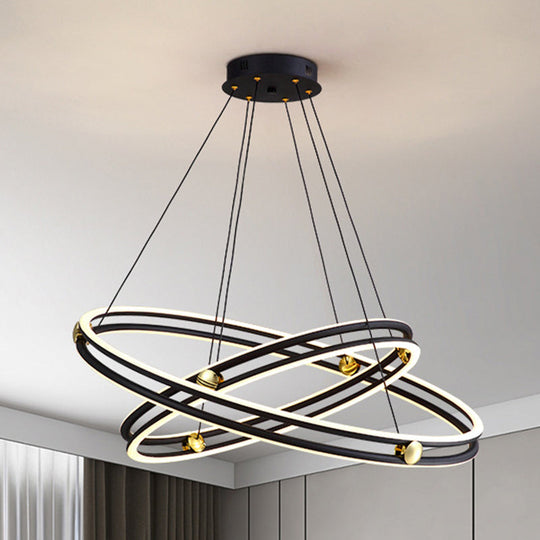 Patricia - Modern Multi Tiered Black Pendant Lamp